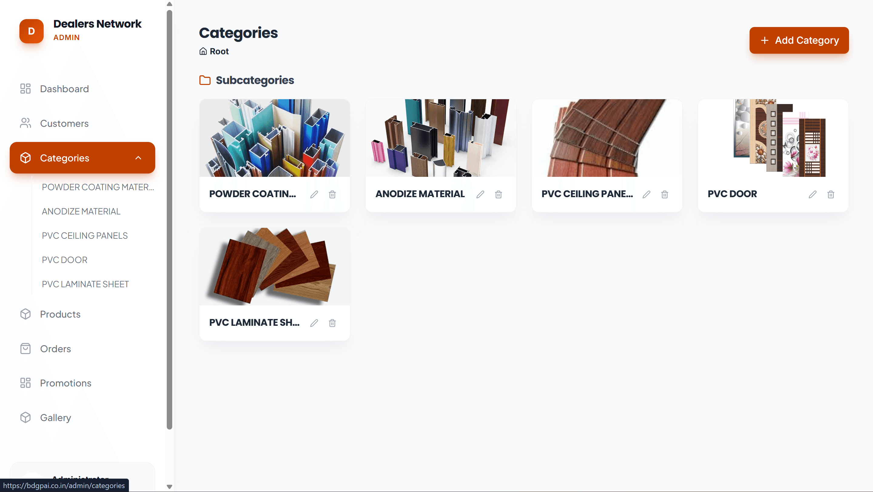 Categories — controls what customers see in the mobile app