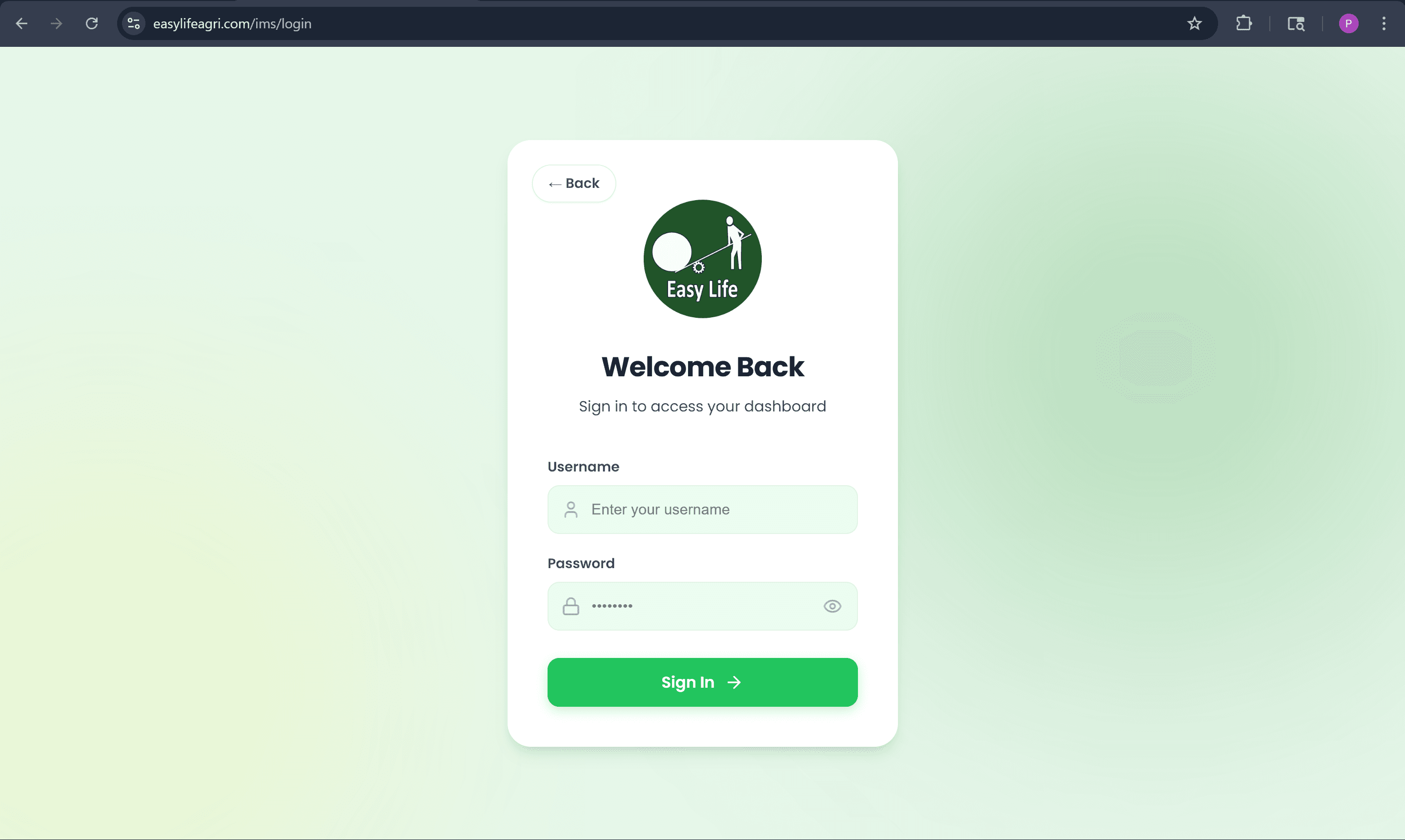 Login portal for Admin and Branch accounts